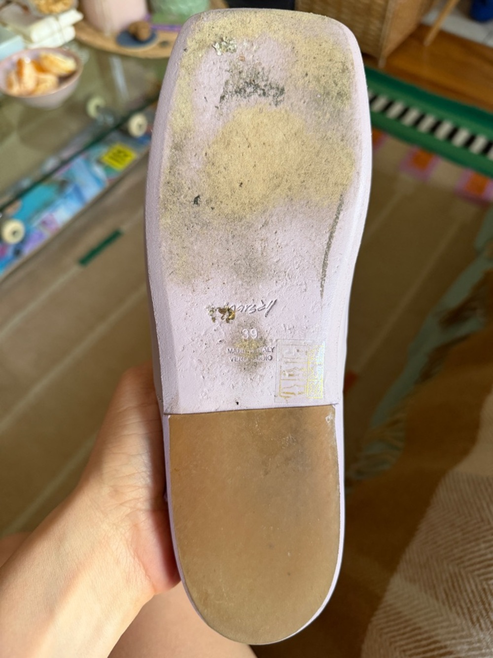 Authentic Marsell Lilac Leather Lace-Up Flat, Size 39 (excellent condition) - Picture 3 of 4
